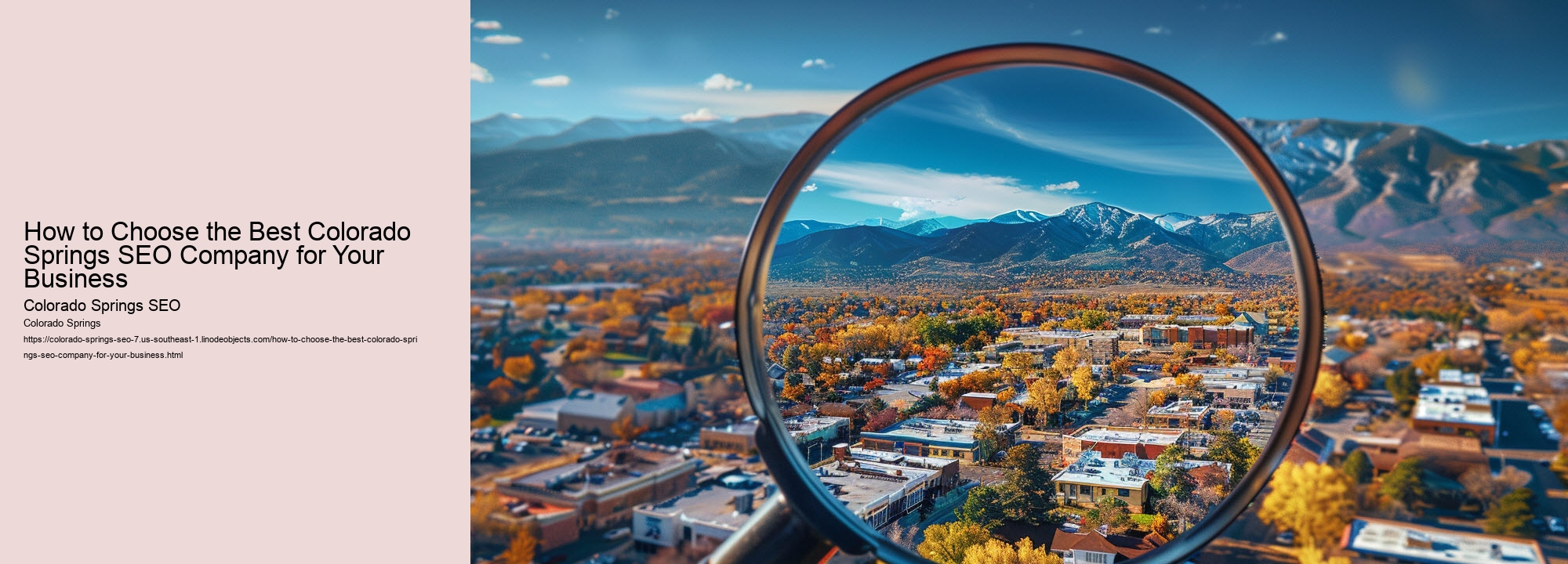How to Choose the Best Colorado Springs SEO Company for Your Business